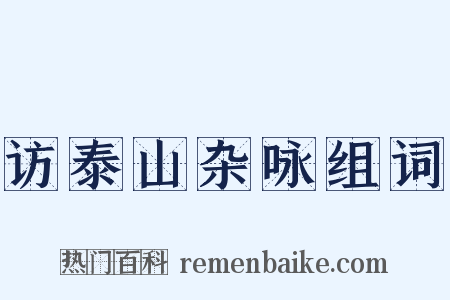 访泰山杂咏组词是什么意思的图片